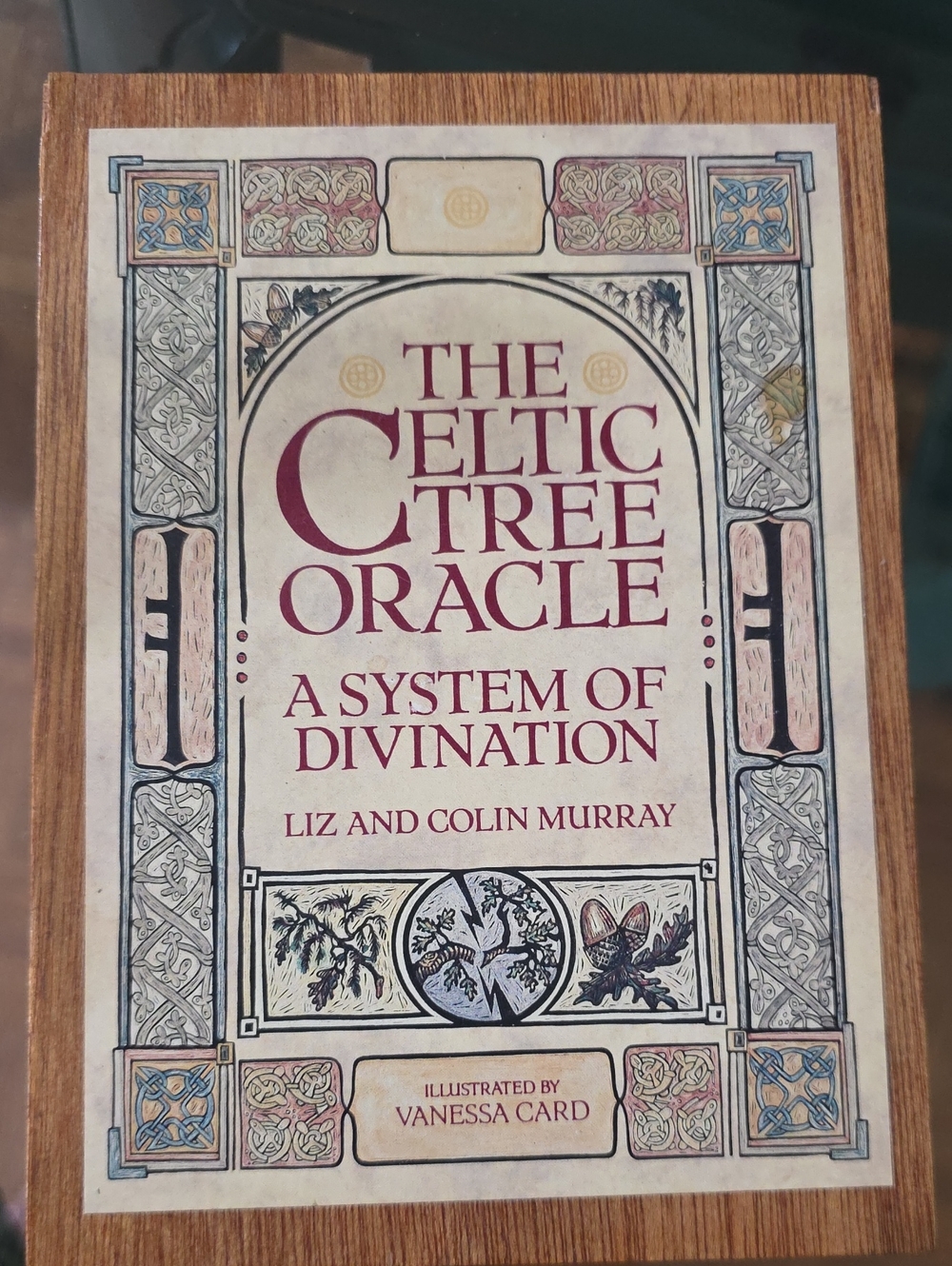 Celtic Tree Oracle Art Print - Cream and Burgundy-with Box